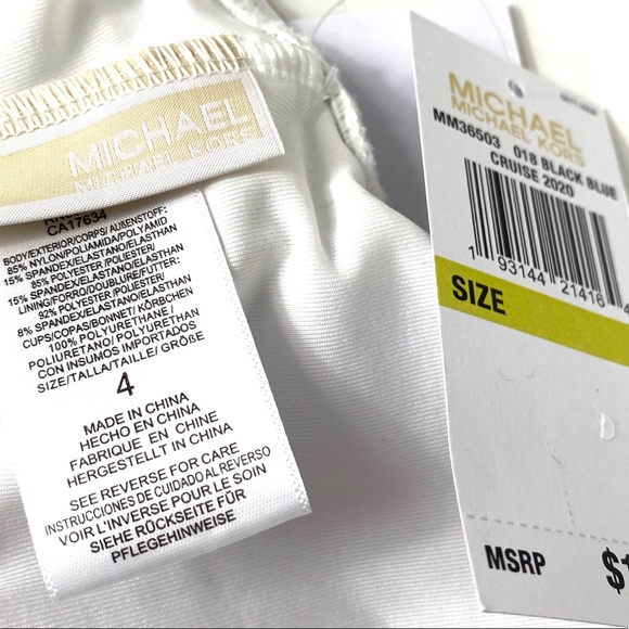 Michael Kors Cruise 2020 Scoop-Back Swimsuit Blue - Picture 7 of 10